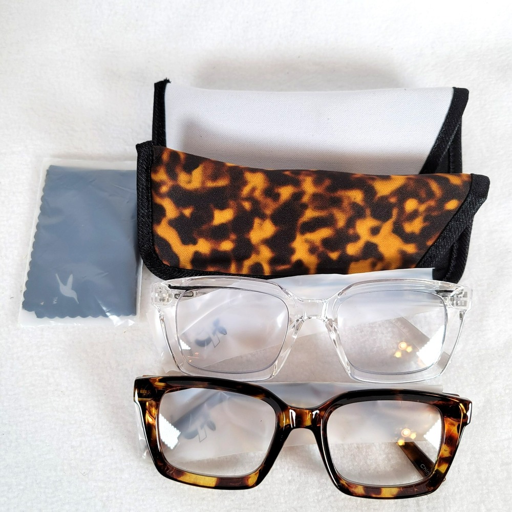 Hummingbird Womens Santa Fe Auto Tint Blue Readers Glasses Set Size +2.0 Brown
